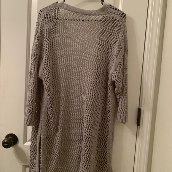 Time And Tru Women's 3/4 Sleeve Cardigan Sweater Open-Front Size L 12-14 Gray - Picture 6 of 7